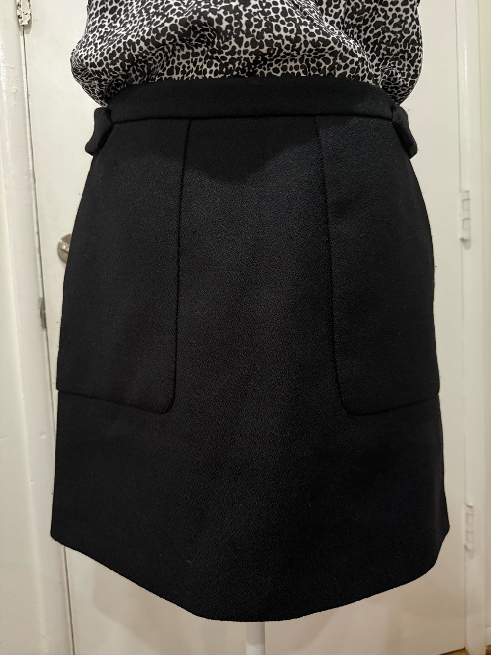 Zadig & Voltaire “Juda” Black Wool Blend Skirt Size: FR 40 (US 8)